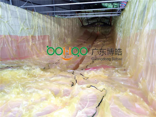 完成鋪層后，用真空袋覆蓋好